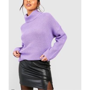 NWT Purple Turtleneck Knit Sweater